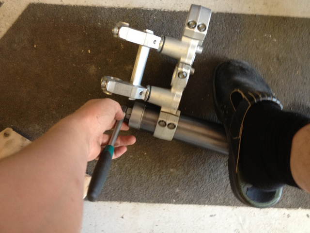 Stepping on it for extra leverage